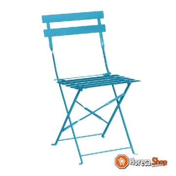 Steel folding chairs turquoise