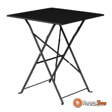 Vierkante opklapbare stalen tafel zwart 60cm
