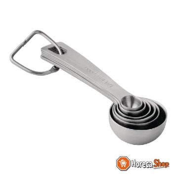 Set of stainless steel measuring spoons