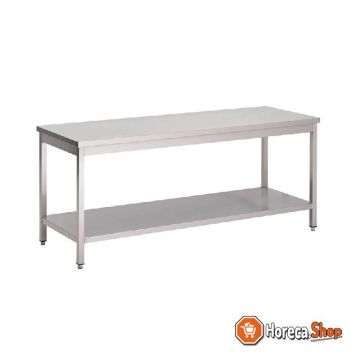 Stainless steel work table with bottom shelf 85x150x70cm