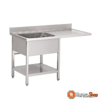 Gastro m rvs spoeltafel met ruimte voor vaatwasmachine 120x70cm