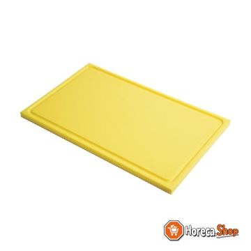 Gn1   2 hdpe cutting board with juice channel yellow