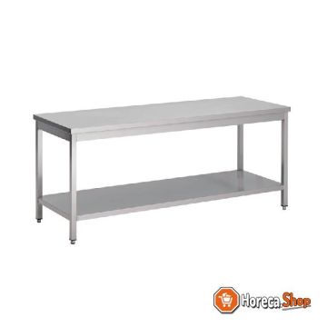 Stainless steel work table with bottom shelf 85x120x60cm