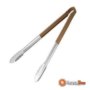 Vogue color coded serving tongs brown 40.5cm
