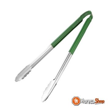 Vogue color coded serving tongs green 40.5cm