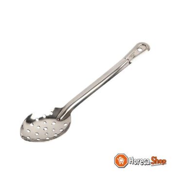 Stainless steel perforated serving spoon 33cm