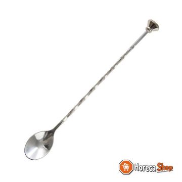 Stainless steel cocktail spoon with pestle
