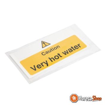 Caution - very hot water  waarschuwingsbord zelfklevend