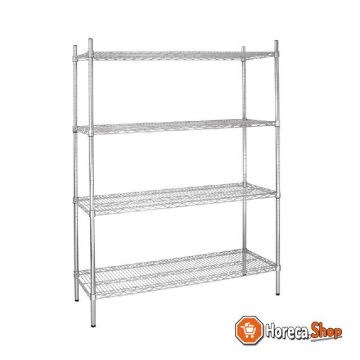 Storage rack with 4 shelves 152.5x46cm
