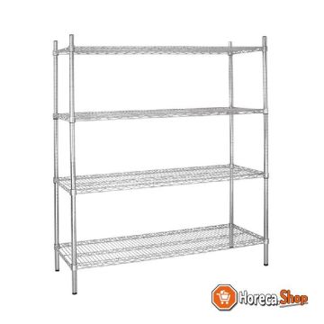 Storage rack with 4 shelves 183x45.7cm