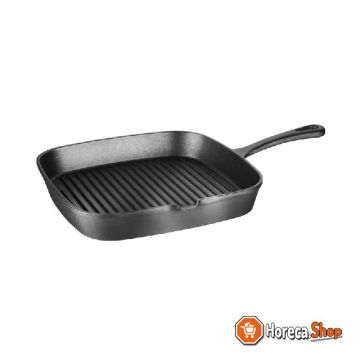 Square cast iron pan ribbed 24.1x24.1cm