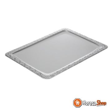 Rectangular stainless steel serving dish 42x31cm