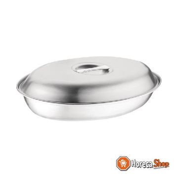 Stainless steel oval serving dish 25.4 cm