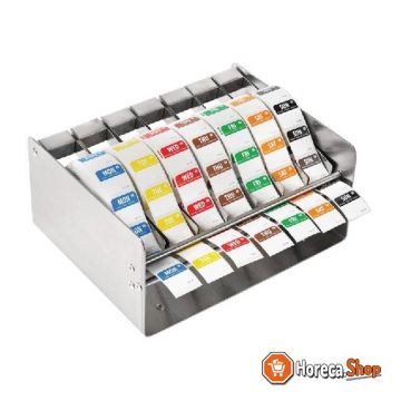 Color coded stainless steel sticker dispenser stickers