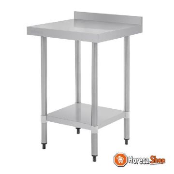 Stainless steel work table with back upstand 90x60x60cm