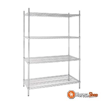 Storage rack with 4 shelves 122x61cm