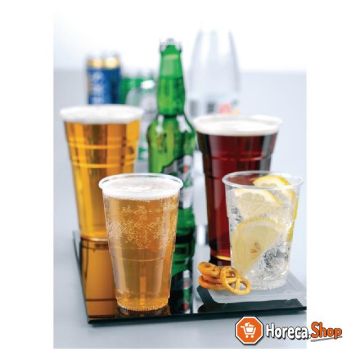 Plastico disposable beer glasses 570ml to line