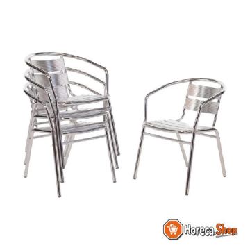 Stapelbare aluminium stoelen (4 stuks)