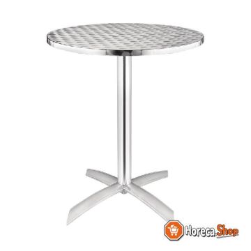 Round table with tiltable stainless steel top 60 cm