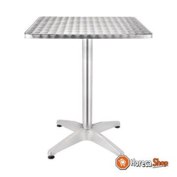 Square stainless steel table 60cm