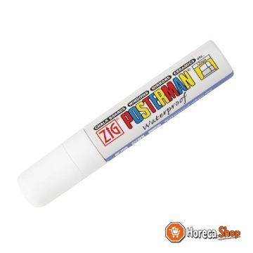 Securit zig posterman weerbestendige krijtstift wit 15mm