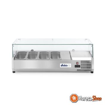 Top-mounted refrigerated display case 5x gn 1 3 with hard glass cover