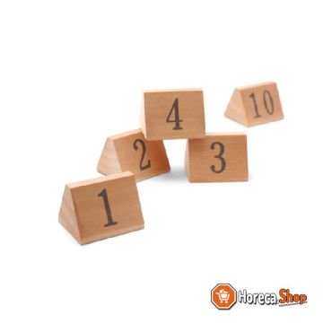 Table numbers 1-10 wood 55x48x44 mm