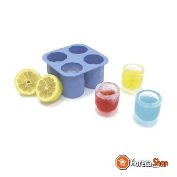 Ice cube mold 4 ice shots glass silicone