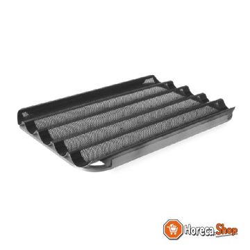 Tray aluminium 600x400 mm voor 5 stokbroden teflon