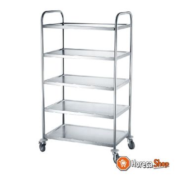 Serving trolley 5 blades stainless steel 18 0 860x540x1560 mm