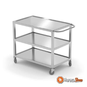 Serving trolley welded 3-layer stainless steel 800x500x850 mm