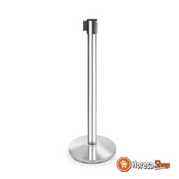 Barrier post with base plate with extendable strap 275 cm