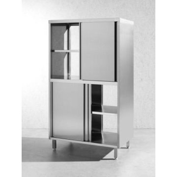 Doorgangskast met tussenblad en schuifdeuren, , kitchen line, 800x500x(h)1800mm