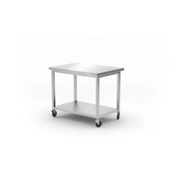 Mobiele tafel met plank - geschroefd, diepte: 700 mm., , kitchen line, 1000x700x(h)850mm