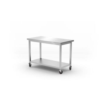 Werktafel met plank - geschroefd, diepte: 600 mm., , kitchen line, 1200x600x(h)850mm