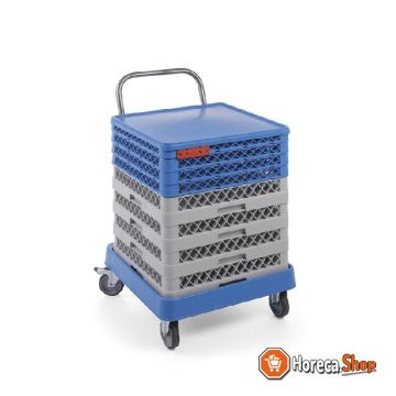 Trolley with handle for dishwasher baskets