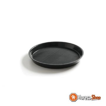 Tray black round 360 mm anti-slip pp