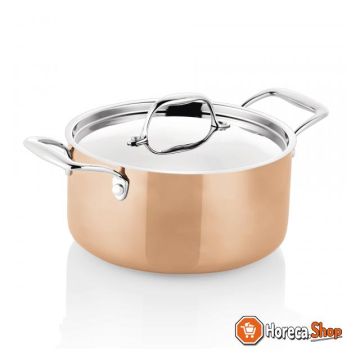 Casserole with lid copper 3ply