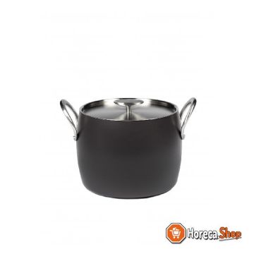 Pure kookpot anti-kleef forged alu - ø220mm - 7.5ltr - ebony black