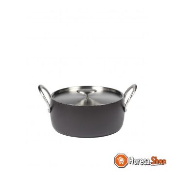 Pure kookpot anti-kleef forged alu - ø240mm - 5ltr - ebony black