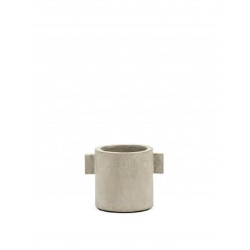 Pot beton rond - ø130mm - h 130mm - naturel