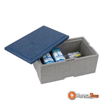 Transportbox met deksel - 405x302x205mm - grijs blauw