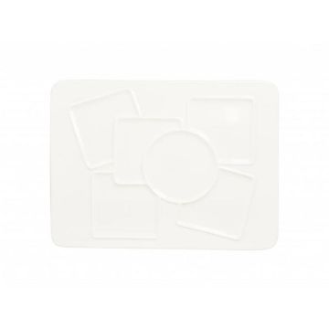 Bord rechthoekig 6 zones - 370x270x15mm - plain white