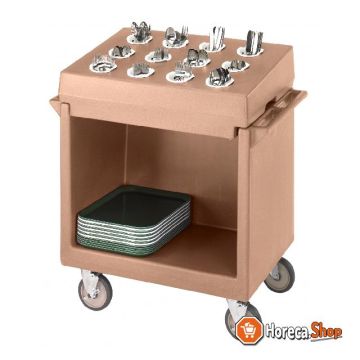 Dienblad bordenwagen met bestek-opzet - 970x580x1050mm - coffee beige