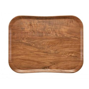 Dienblad wood grain - 430x330mm - brown olive