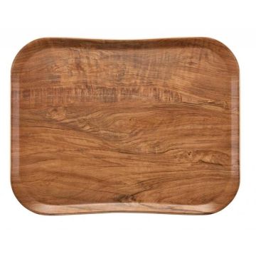 Dienblad wood grain - 457x355mm - brown olive