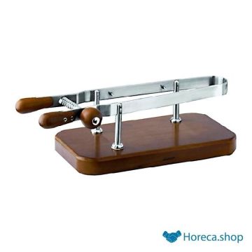 Ham clamp stainless steel wooden plateau