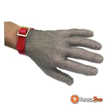 Safety glove stainless steel with plastic wristband - s white