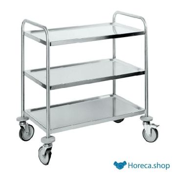 Serving trolley stainless steel 3 blades
