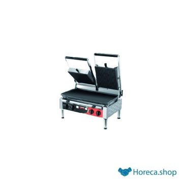 Contactgrill pd power dubbel ribbel glad
